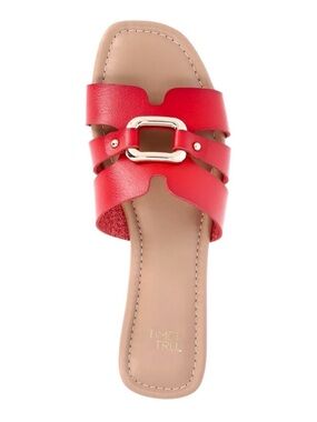 Time and Tru Women's Hardware Slide Sandal, Size 9 Slip-On, Medium Width,